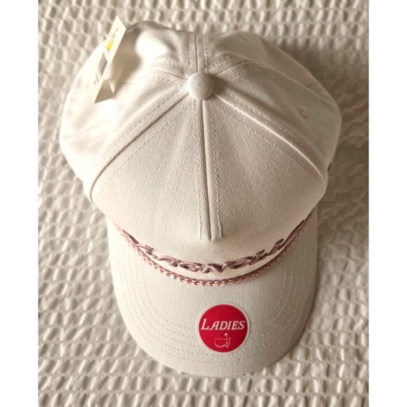 Masters Ladies Golf Cap White Magnolia Pink Embroidered Logo & Braided Detail 20 - Picture 3 of 4